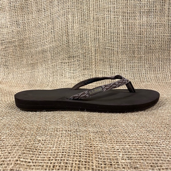 LL Bean Flip Flops Sandals  Thong Slides Brown Size 9 - Picture 6 of 10